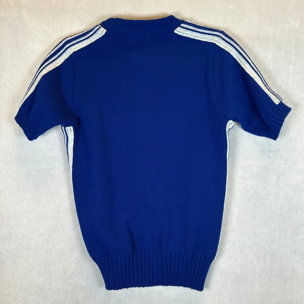 Vintage Cheerleader Uniform Set Blue White WHS Skirt Top Socks 70s Halloween